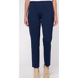NWOT Susan Graver Modern Essentials Smart Ponte Cigarette Pants NAVY QVC Classic